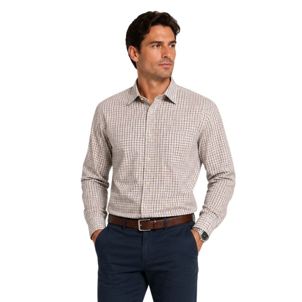 Tommy Hilfiger Plaid Printed Collared Long Sleeve Button Down Shirt Sz Neck 17.5